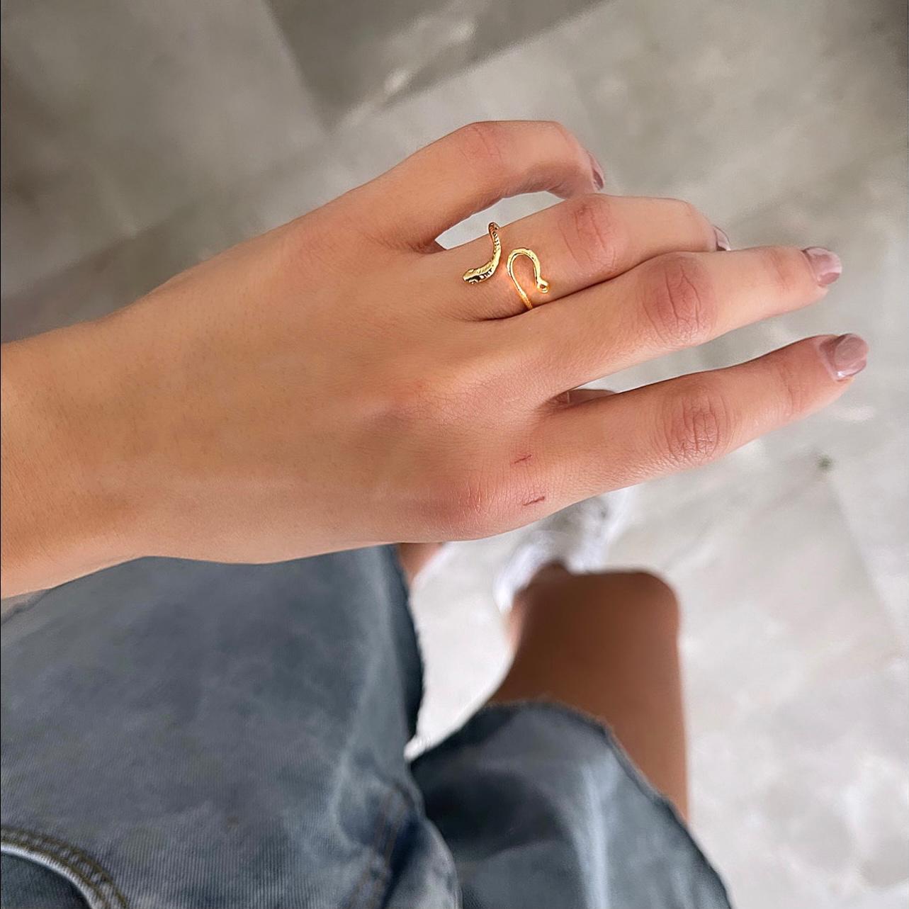 טבעת  נחש זהוב (6148840030374)