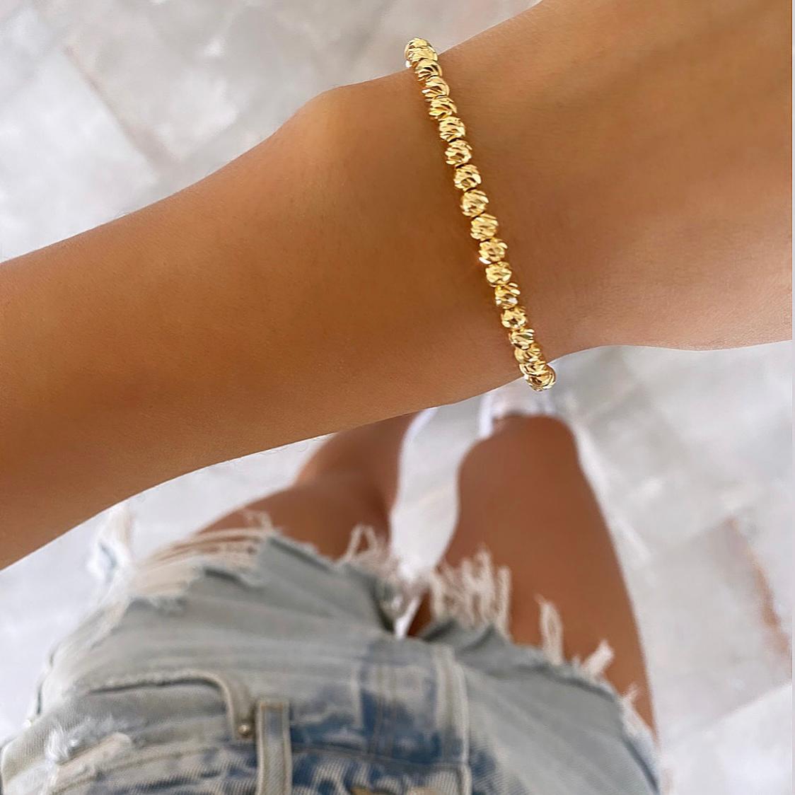 צמיד נצנץ זהוב 4 ממ (6042514882726)