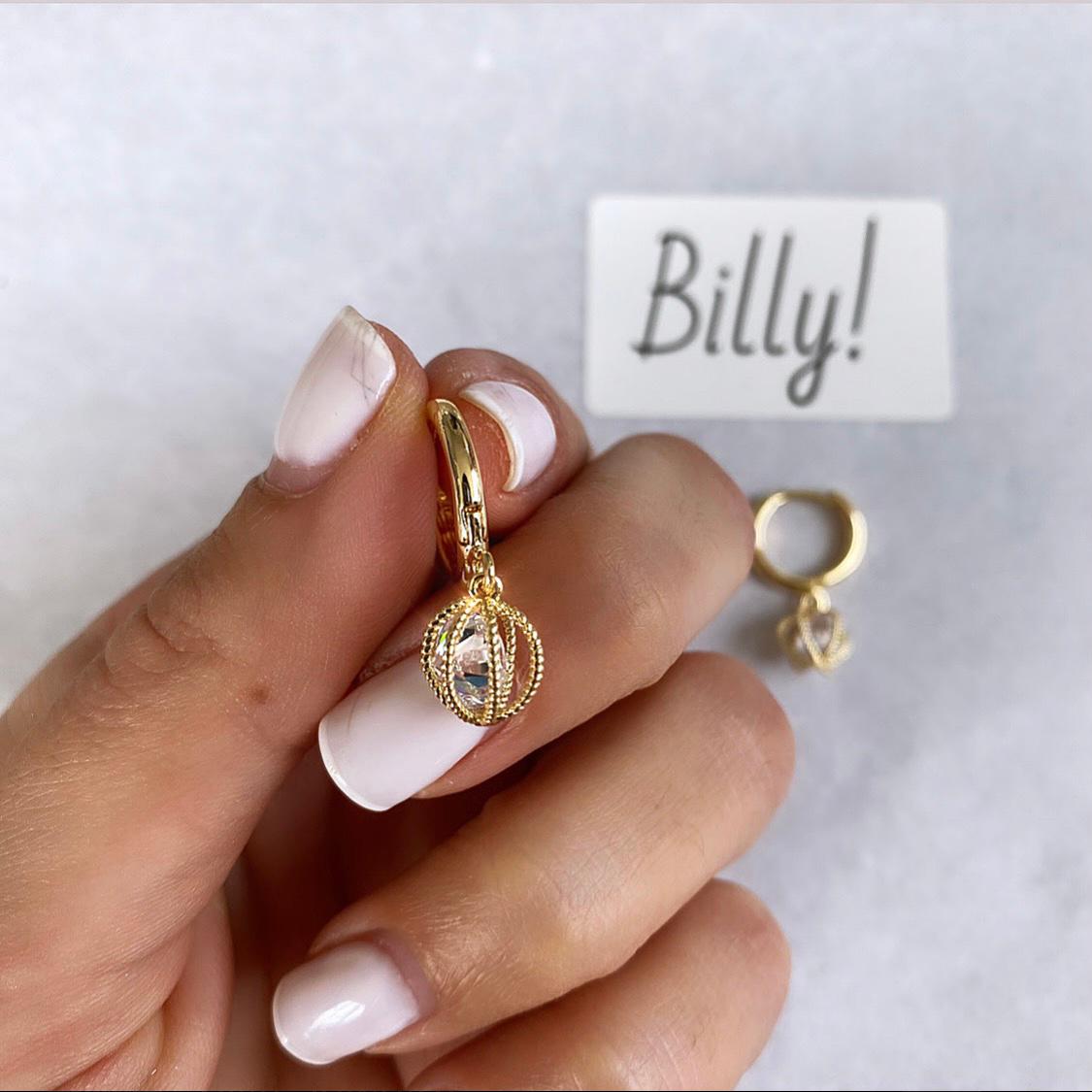 עגיל  כדור זירקון קטן זהוב (6101033091238)