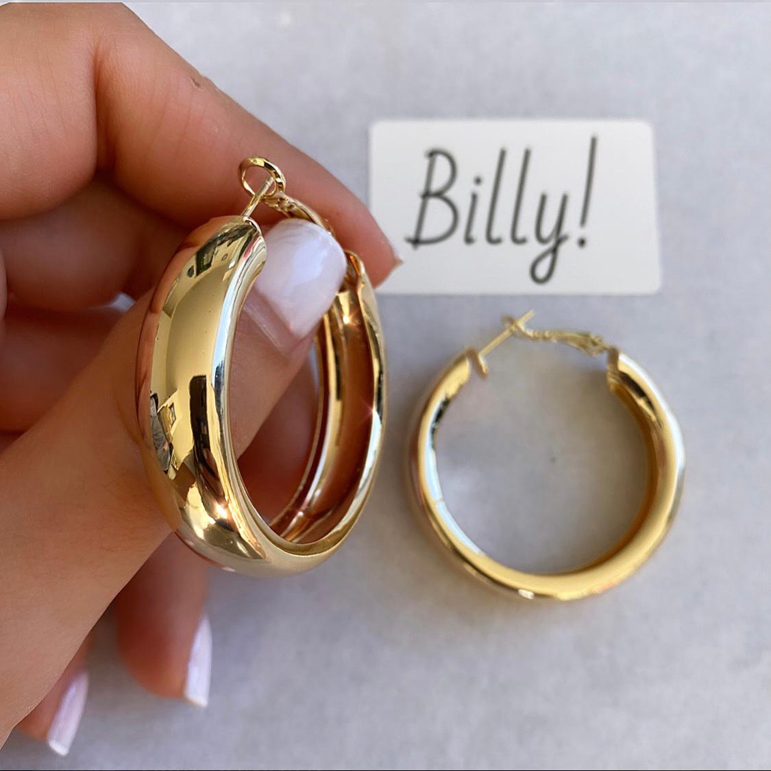 עגיל  עבה זהוב (6101018116262)